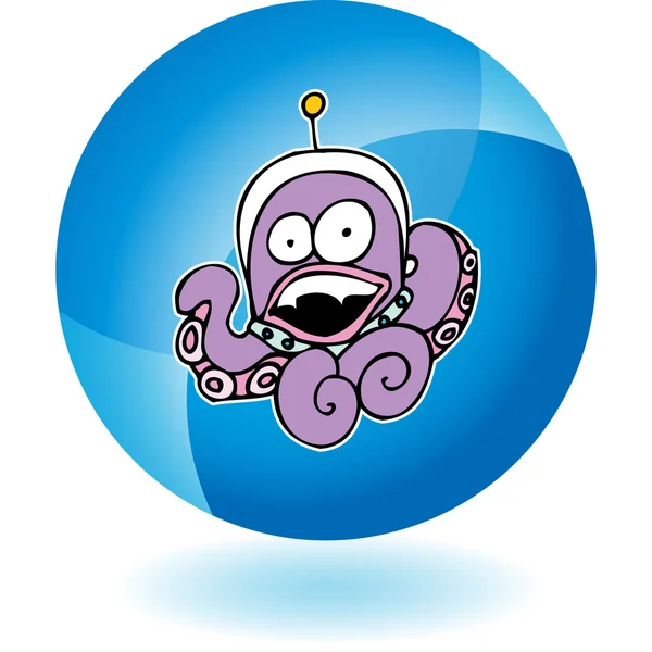Octopus Alien web icon — Stock Vector