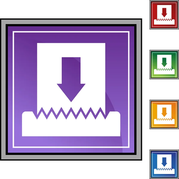 紙シュレッダー web ボタン — ストックベクタ