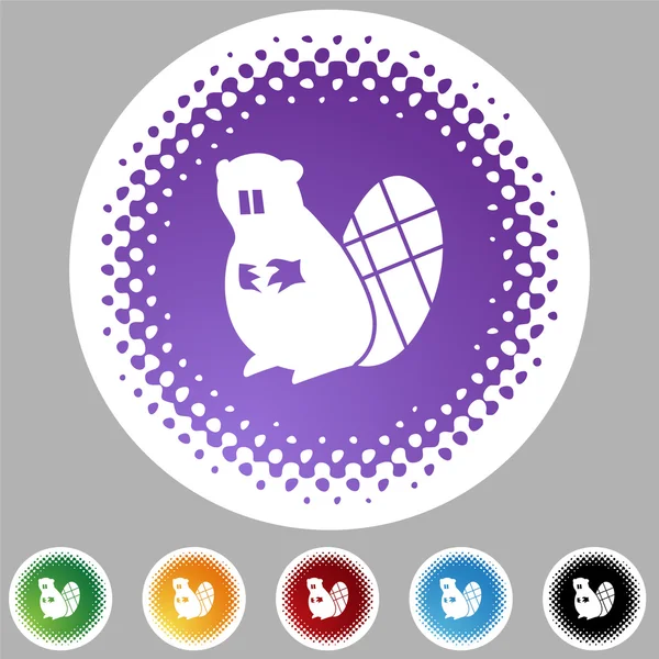 Beaver Icon set — Stockvector