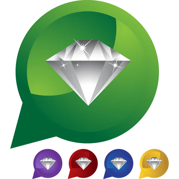 Diamante botón web — Vector de stock