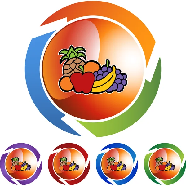 Fruit icon button — Stock Vector