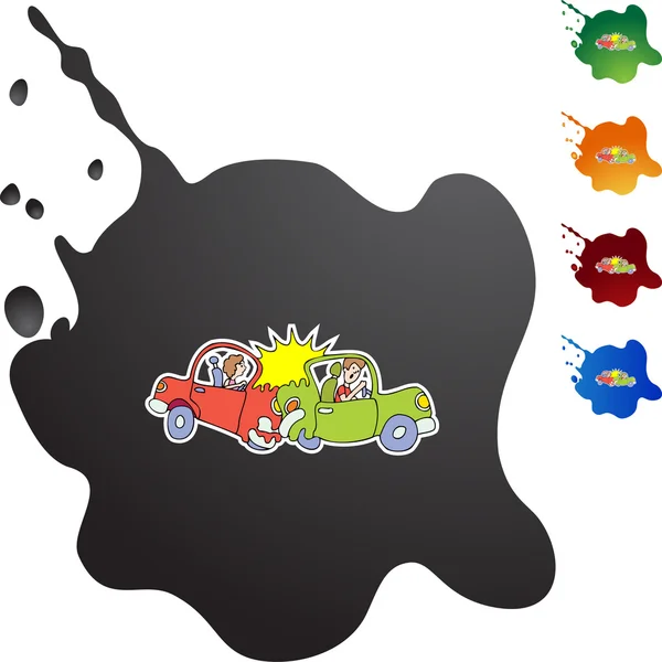 Accidente de coche icono web — Vector de stock