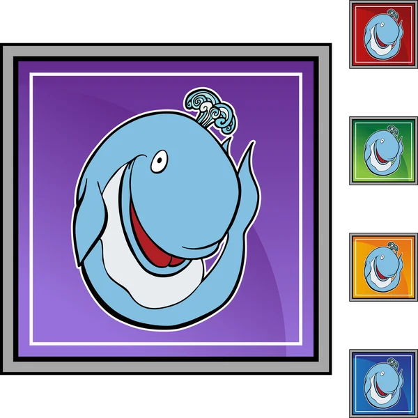 鲸鱼 web 按钮 — 图库矢量图片