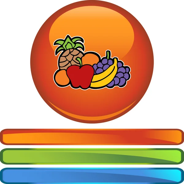 Botón icono de fruta — Vector de stock