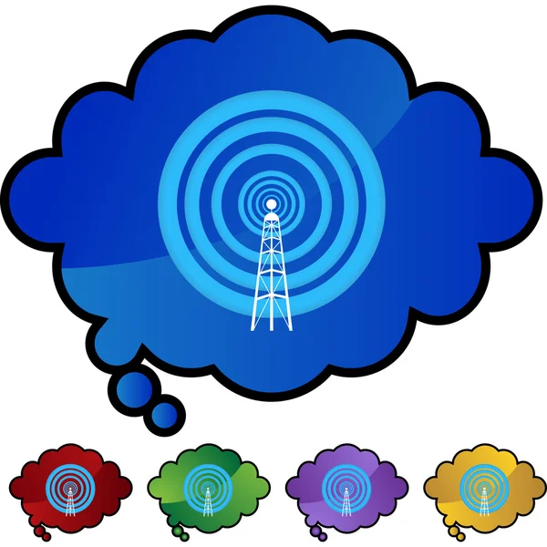 Ícone web da torre de sinal —  Vetores de Stock