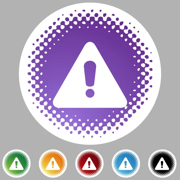 Warning sign web button — Stock Vector