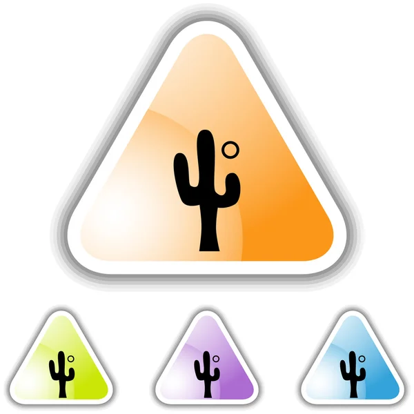 Bouton icône cactus — Image vectorielle