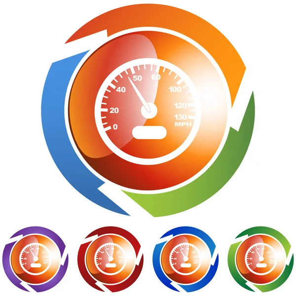 Icône web du compteur de vitesse — Image vectorielle