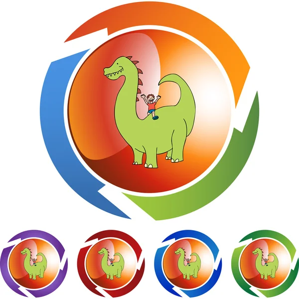 Dinosaurio icono web — Vector de stock