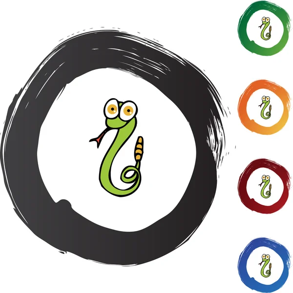 ガラガラヘビ web ボタン — ストックベクタ