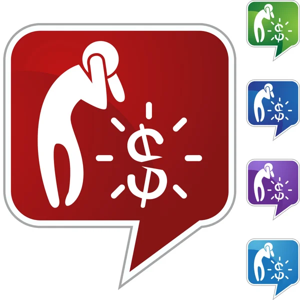 Geld zorgen web pictogram — Stockvector
