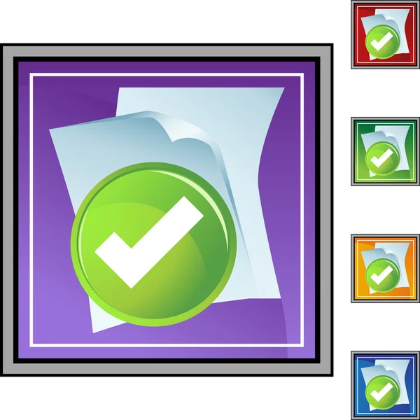Geprüfte Dateien Webbutton — Stockvektor