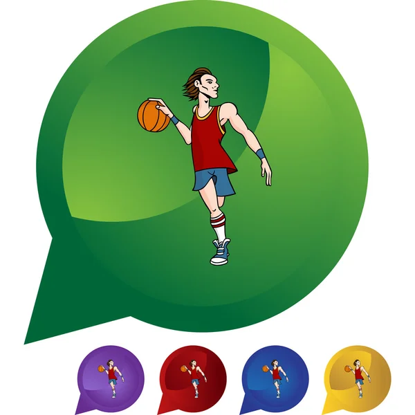 Icono jugador de baloncesto — Vector de stock