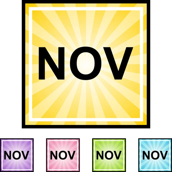 Botón web de noviembre — Vector de stock