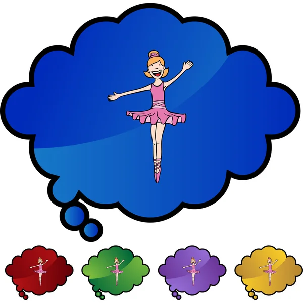 Ballerina meisje web pictogram — Stockvector