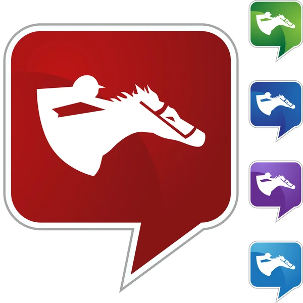 Paard jockey pictogram — Stockvector