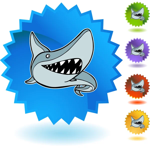 Bouton web requin — Image vectorielle