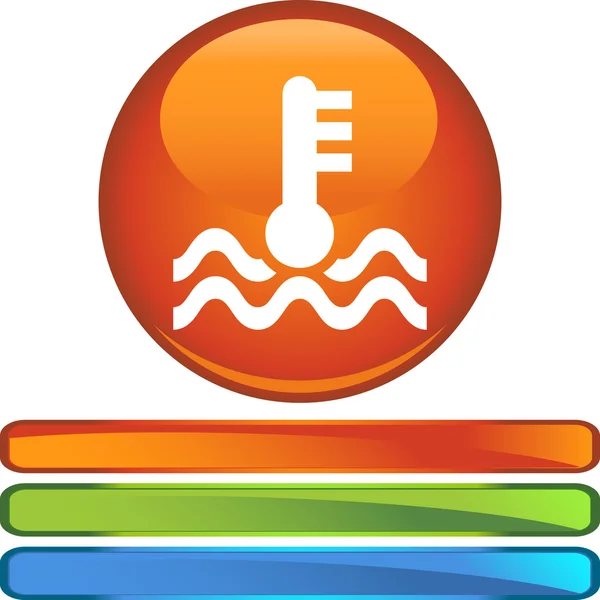 Botón web de temperatura del agua — Archivo Imágenes Vectoriales