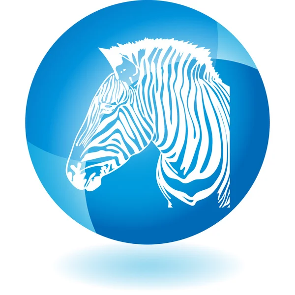 Zebra web knop — Stockvector