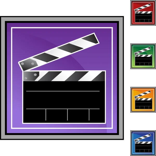 Clapboard película botón web — Archivo Imágenes Vectoriales