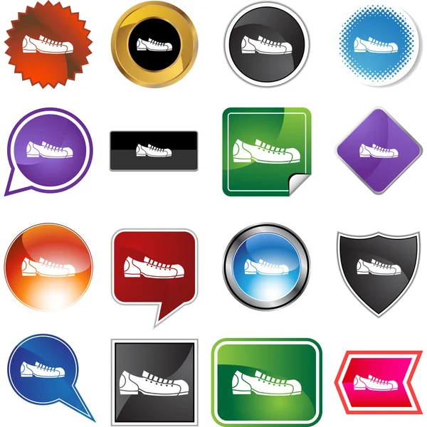 Bowling shoe icon button — Stock Vector