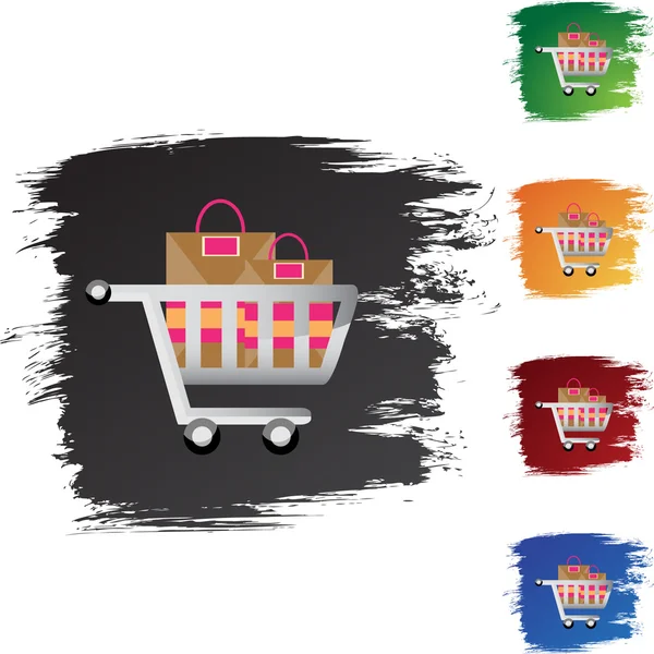 Carro de compras icono web — Vector de stock