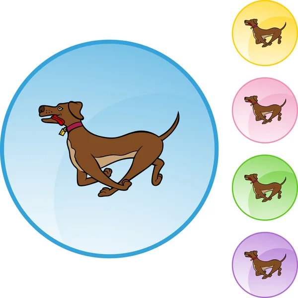 Running Dog icono web — Vector de stock