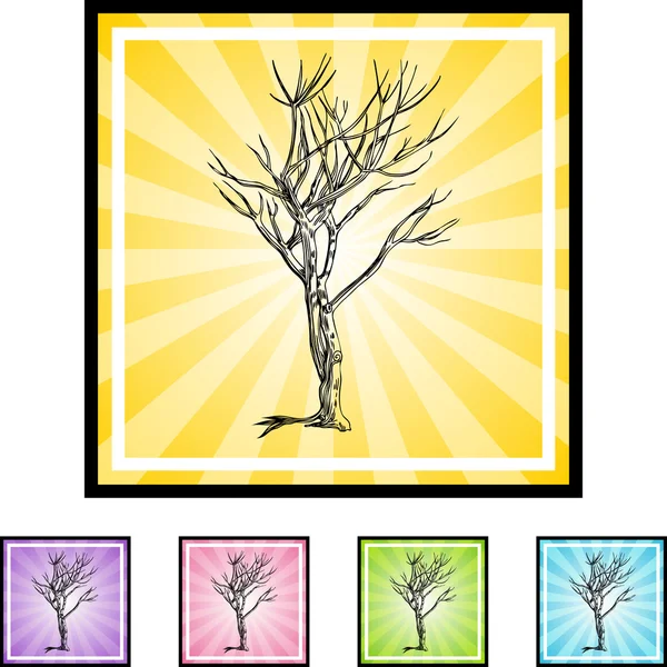 Botón web Árbol desnudo — Vector de stock