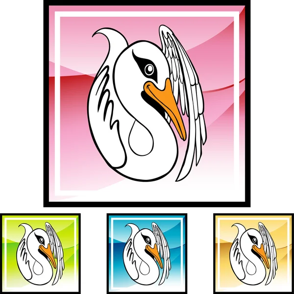 Cute Swan icon — Stock Vector