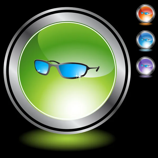 Óculos de sol botão web — Vetor de Stock