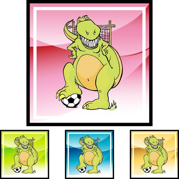 Fußball-Dinosaurier Web-Ikone — Stockvektor