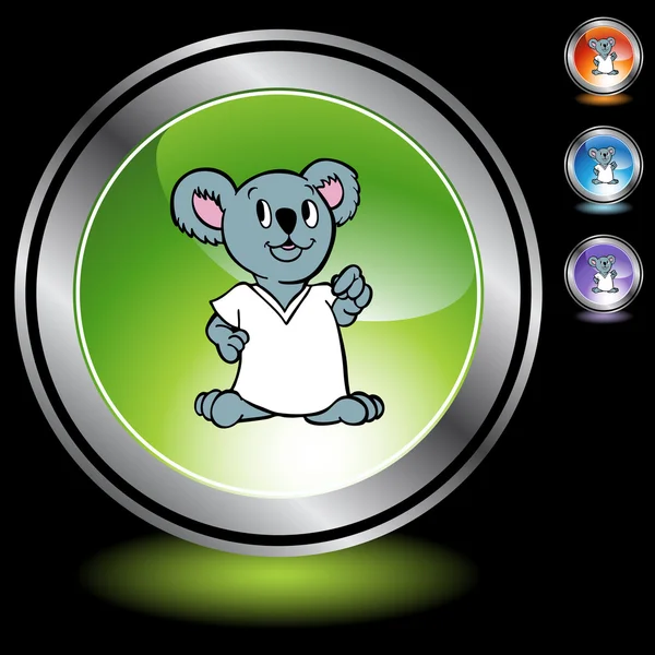 Koala icon button — Stock Vector