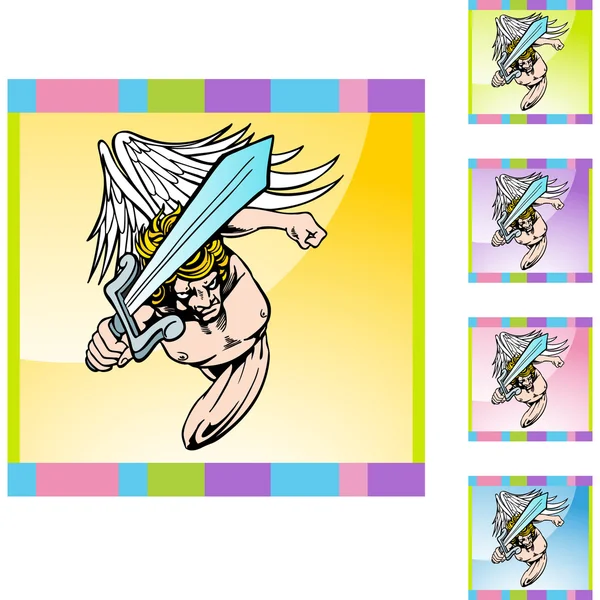 Guerrero Ángel icono web — Vector de stock