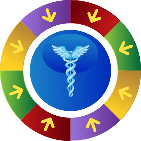 Icono web Caduceus — Vector de stock