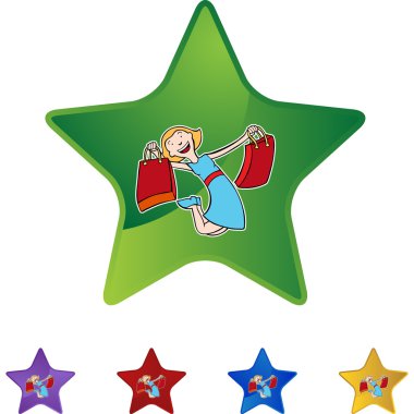 Kız alışveriş web simgesi