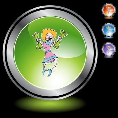 mutlu bir kadın tutarak para