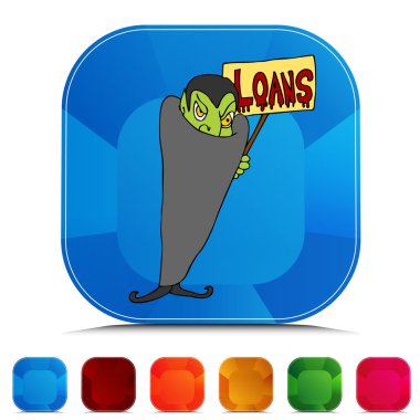 Kan emme borç veren değerli taş düğme kümesi