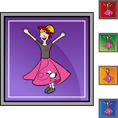 Girl fino köpeği etek düğme kümesi