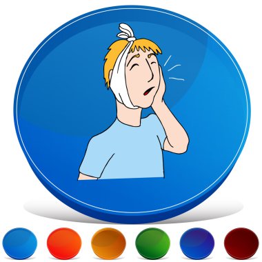 Diş ağrısı Gemstone düğme kümesi