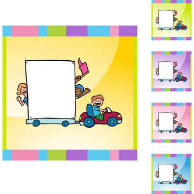 Çocuklar ve mobil işareti düğmesi