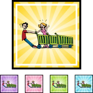 Erkek ve kadın kırık arabası ile