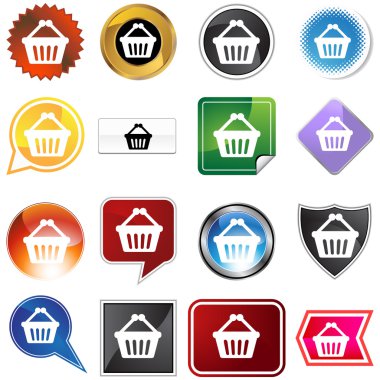 Alışveriş arabası simgesi seti