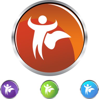 Süper kahraman cape web düğmesi