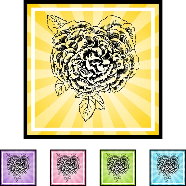 Rose Bloom icône web — Image vectorielle