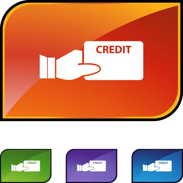 Credit card web knop — Stockvector