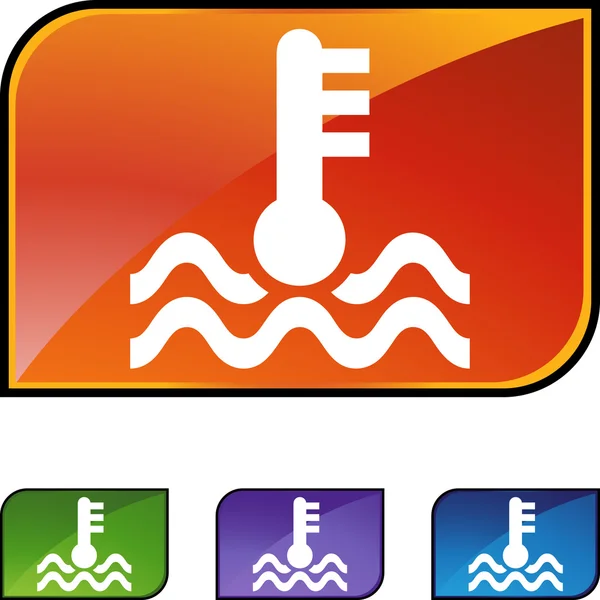 Botón web de temperatura del agua — Archivo Imágenes Vectoriales