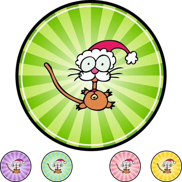 Cappello Little Cat in Santa — Vettoriale Stock
