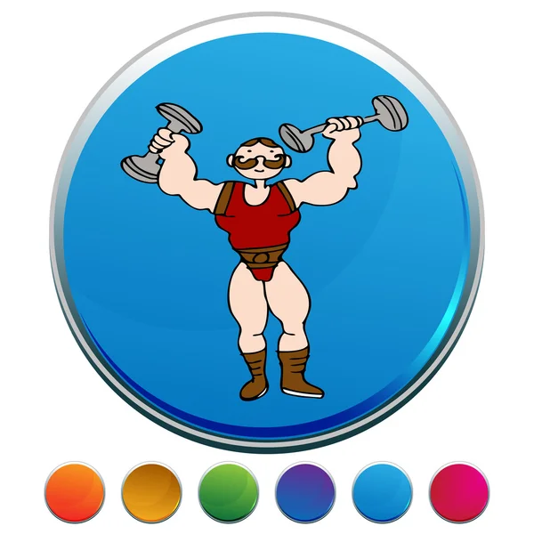 Botão colorido Strongman —  Vetores de Stock