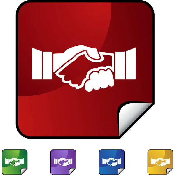 Handshake web button — Stock Vector