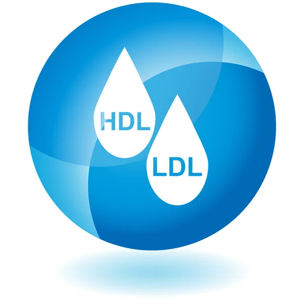 HDL LDL Cholesterol web button — Stock Vector